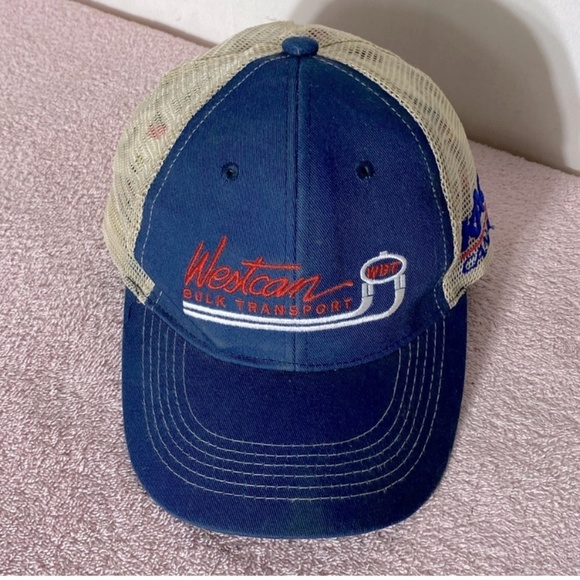 Vintage Navy Westcan Bulk Transport Mesh Back Snap Back Trucker Hat - Picture 1 of 11